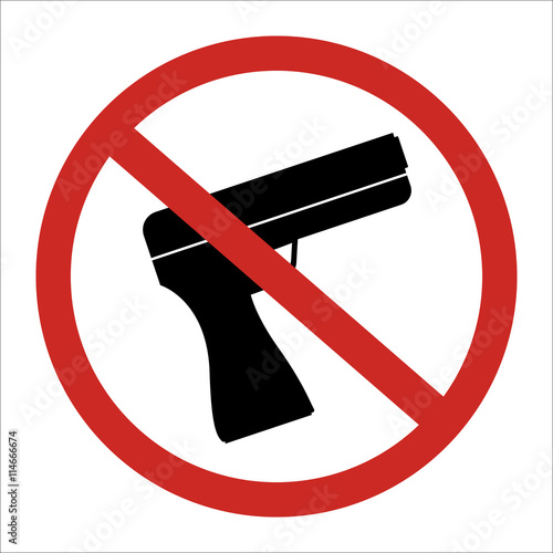 No gun allow restrict sign isolated on white background.