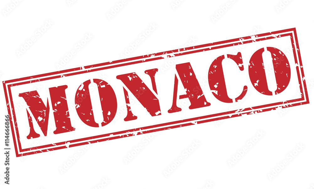 monaco red stamp on white background monaco red stamp on white background