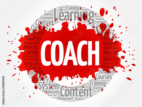 Coach circle word cloud, business concept