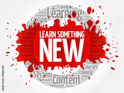 Learn Something New circle word cloud, business concept