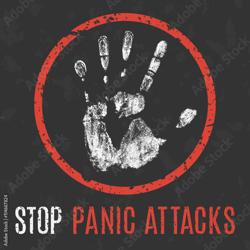 vector illustration. problems of humanity. stop panic attacks