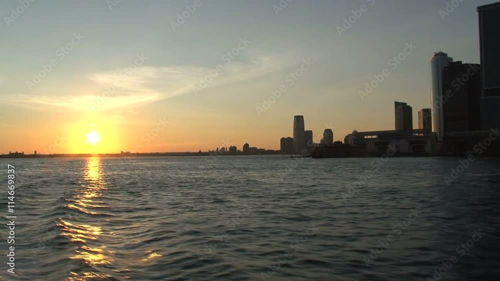 New York Skyline in 2010 Sunset New York Skyline in 2010 Sunset