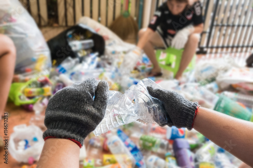 Wallpaper Mural Recycling garbage and reusable waste management as old paper gla Torontodigital.ca