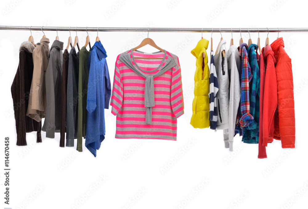 colorful shirt,clothes on a hanger