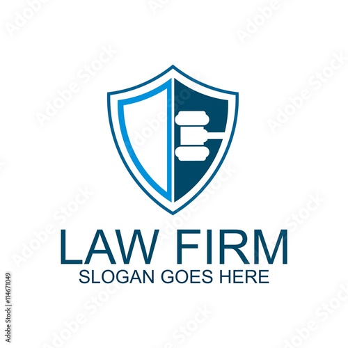 Logo law firm building and justice icon vector