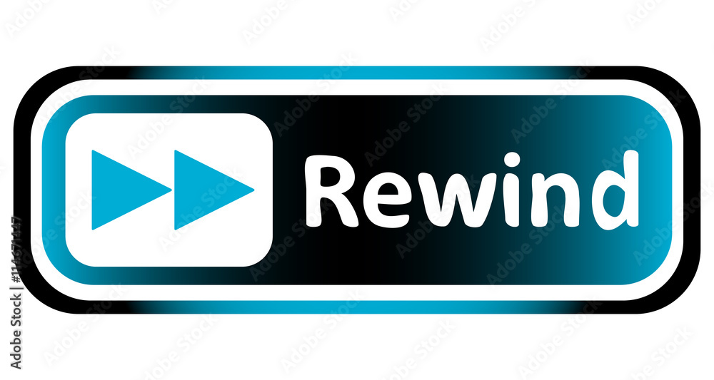 Long icon blue rewind sign Long icon blue rewind sign
