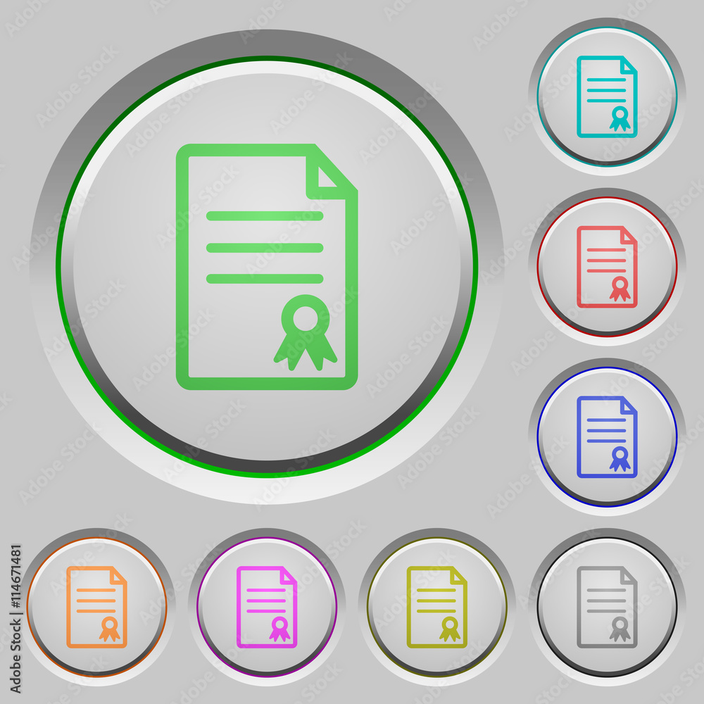 Certificate document push buttons Certificate document push buttons