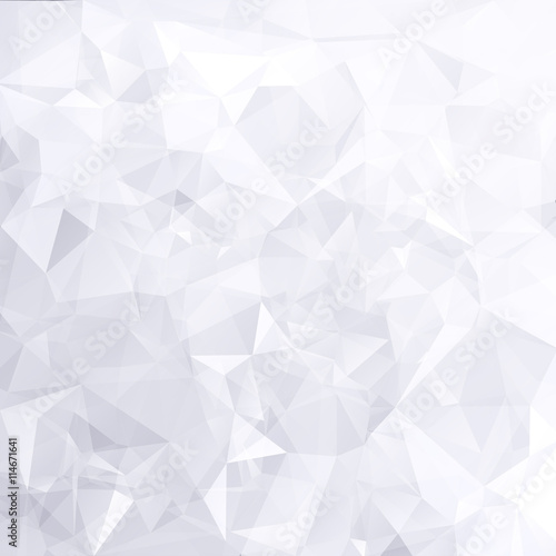 Abstract white & grey geometric, polygonal shapes background.