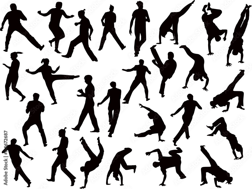 twenty six fighter silhouettes isolated on white twenty six fighter silhouettes isolated on white