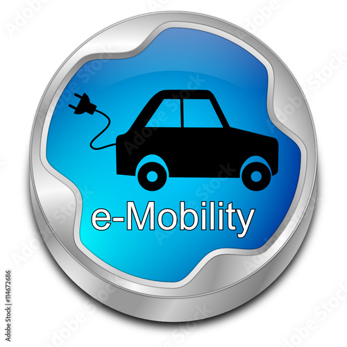 e-Mobility Button - 3D illustration