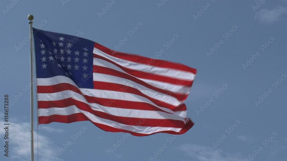 American flag at the Governors island in New York City American flag at the Governors island in New York City