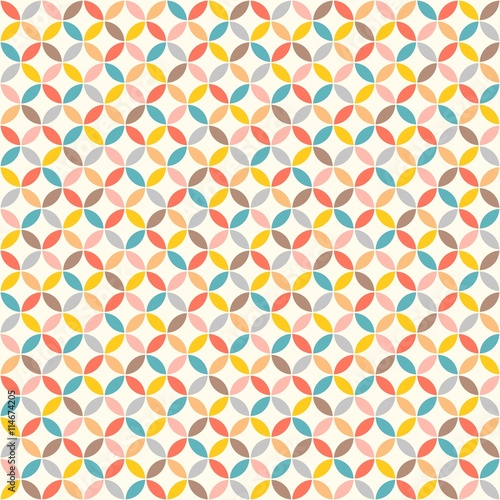 colourful circle seamless pattern background, retro and vintage style