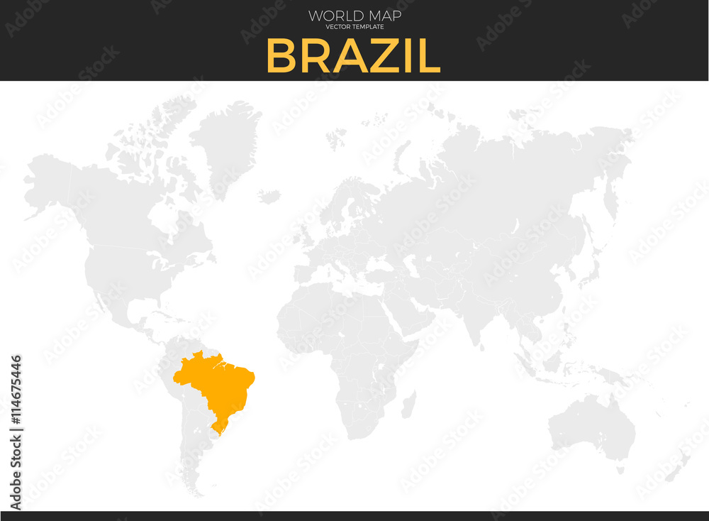 Naklejka premium Mapa lokalizacji Federacyjnej Republiki Brazylii