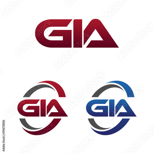 Modern 3 Letters Initial logo Vector Swoosh Red Blue gia photo