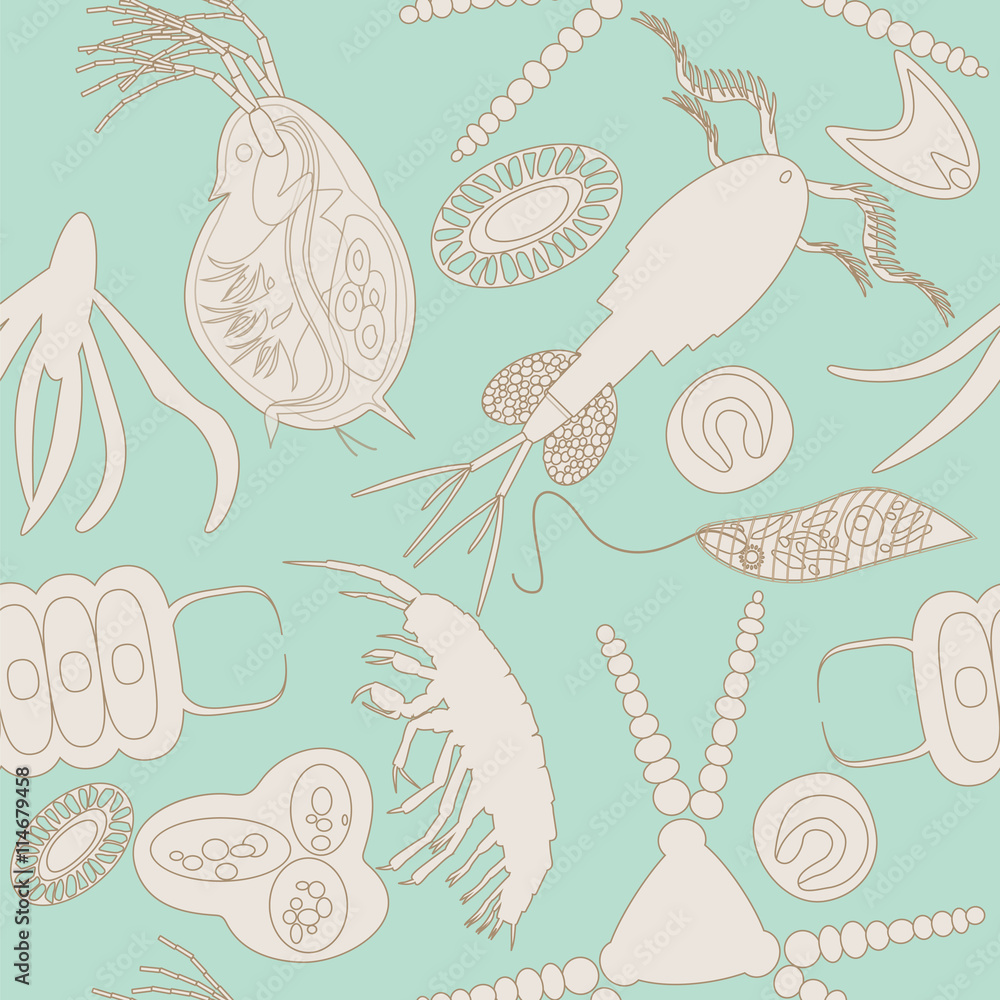 plankton seamless pattern plankton seamless pattern