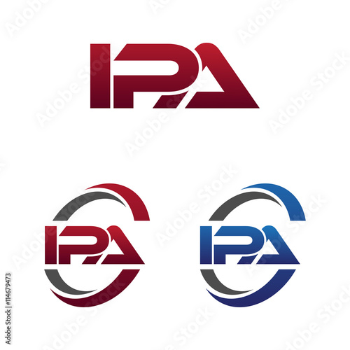 Fotografie, Obraz Modern 3 Letters Initial logo Vector Swoosh Red Blue ipa
