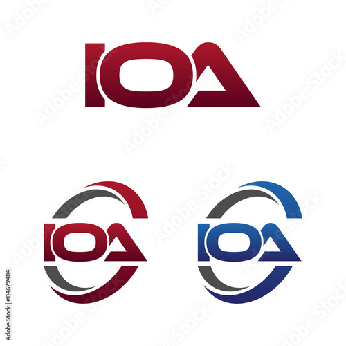 Modern 3 Letters Initial logo Vector Swoosh Red Blue ioa