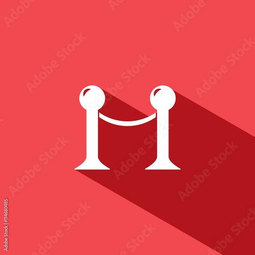 Icono catenaria para eventos con sombra sobre fondo rojo