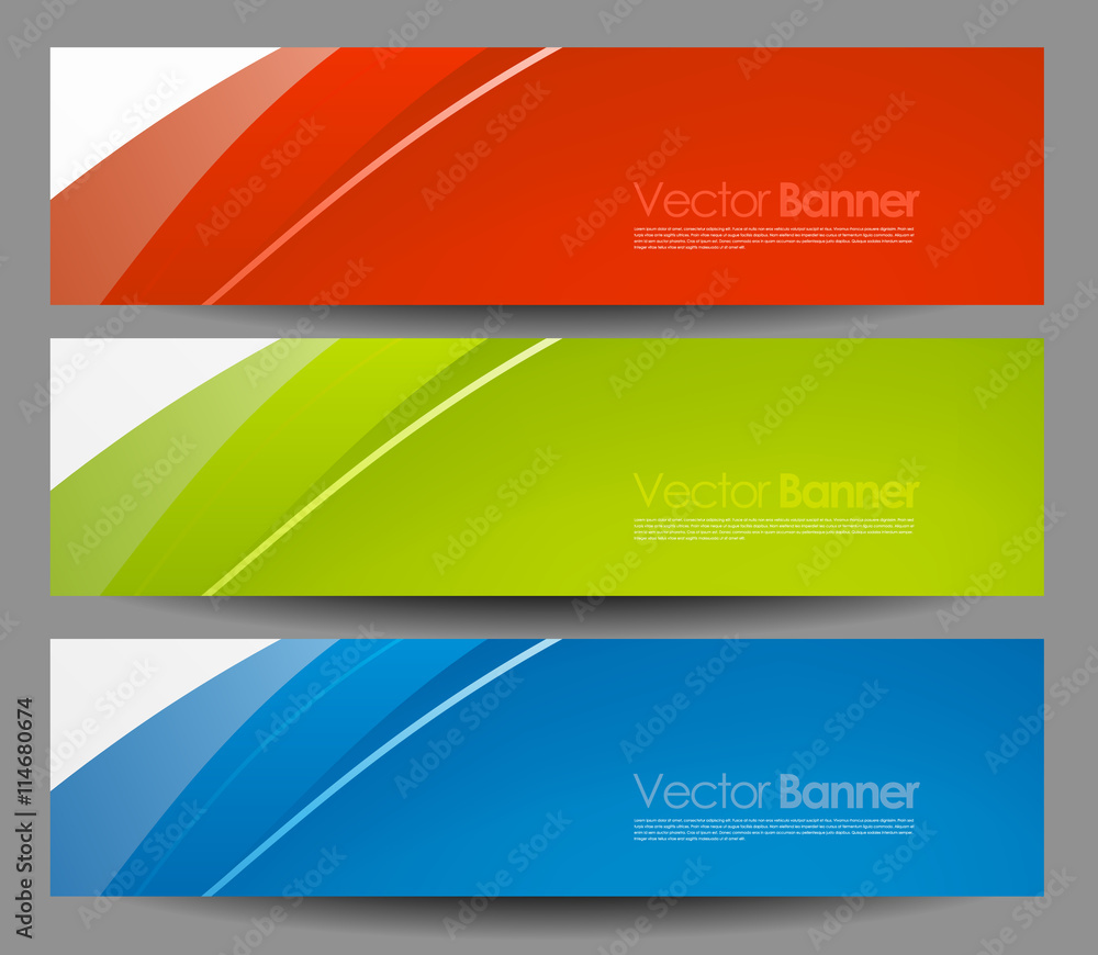 Fototapeta premium Set vector business banners, color variations background
