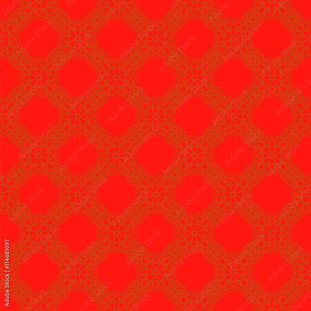 Seamless Texture on Red. Element for Design. Ornamental Backdrop. Pattern Fill. Ornate Floral Decor for Wallpaper. Traditional Decor on Background Seamless Texture on Red. Element for Design. Ornamental Backdrop. Pattern Fill. Ornate Floral Decor for Wallpaper. Traditional Decor on Background