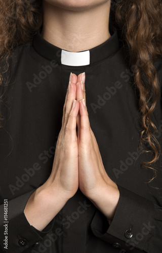 Hands clapsed together in prayer photo