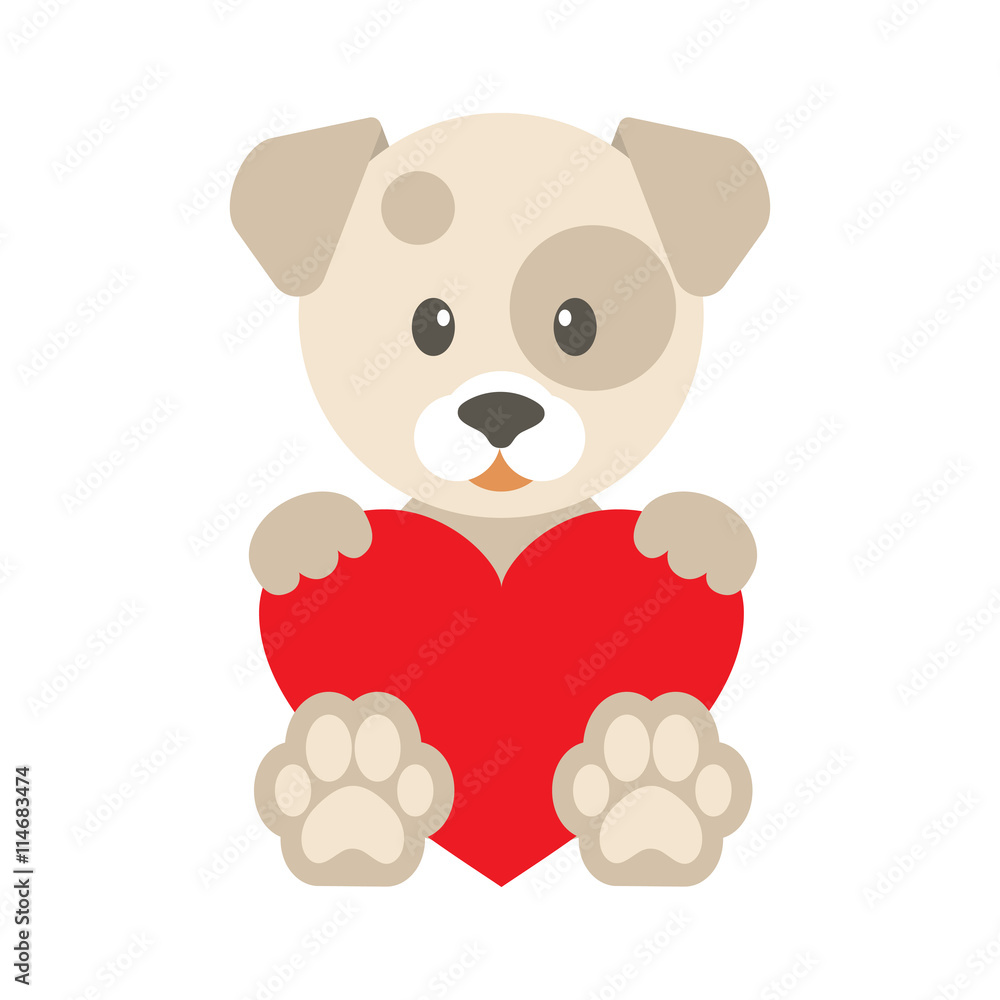 cartoon dog and heart cartoon dog and heart