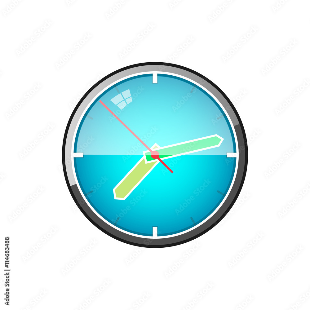 Watch, Wall Clock Isolated on White Background, Vector Illustration Watch, Wall Clock Isolated on White Background, Vector Illustration