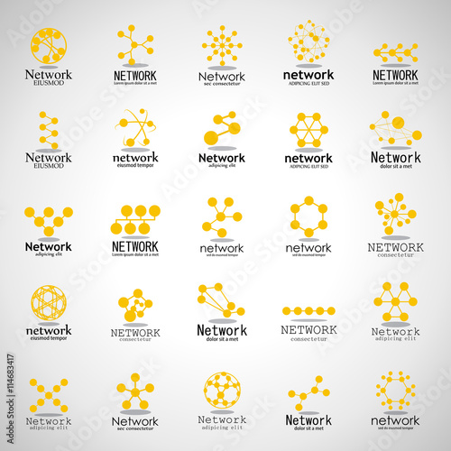 Network Icons Set - Isolated On Gray Background - Vector Illustration, Graphic Design. For Web, Websites,Apps, Print, Presentation Templates, Mobile Applications And Promotional Materials