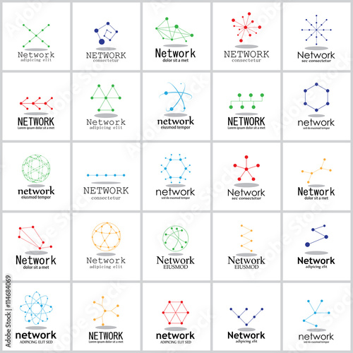 Network Icons Set - Isolated On White Background - Vector Illustration, Graphic Design. For Web, Websites,Apps, Print, Presentation Templates, Mobile Applications And Promotional Materials