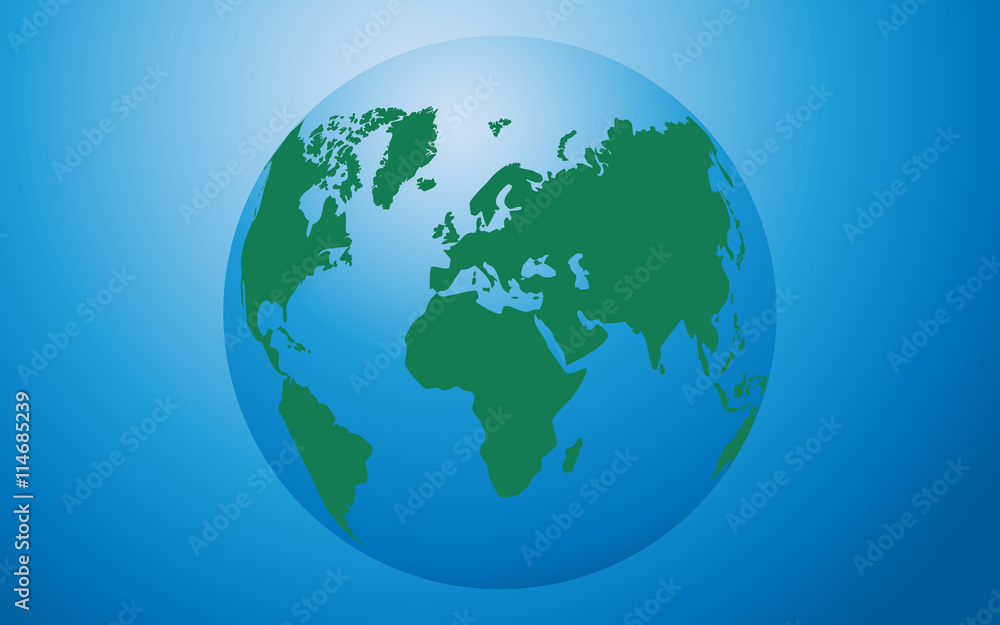 White world map on blue background vector illustration, isolated