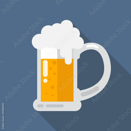 Glass of beer flat icon