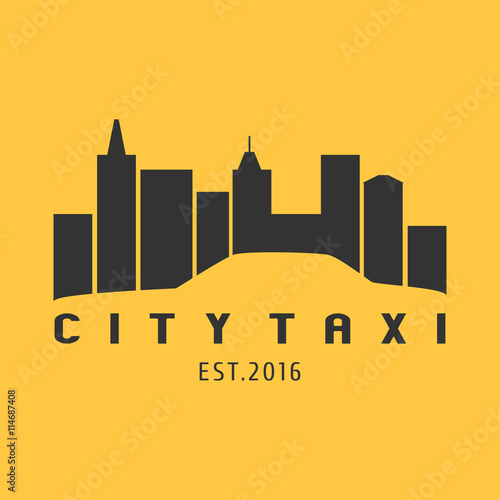 Taxi, cab vector logo, icon. Car hire background, app emblem