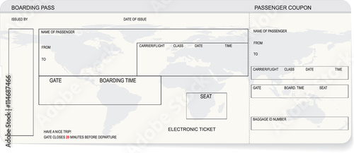 Pattern of a boarding pass or air ticket
