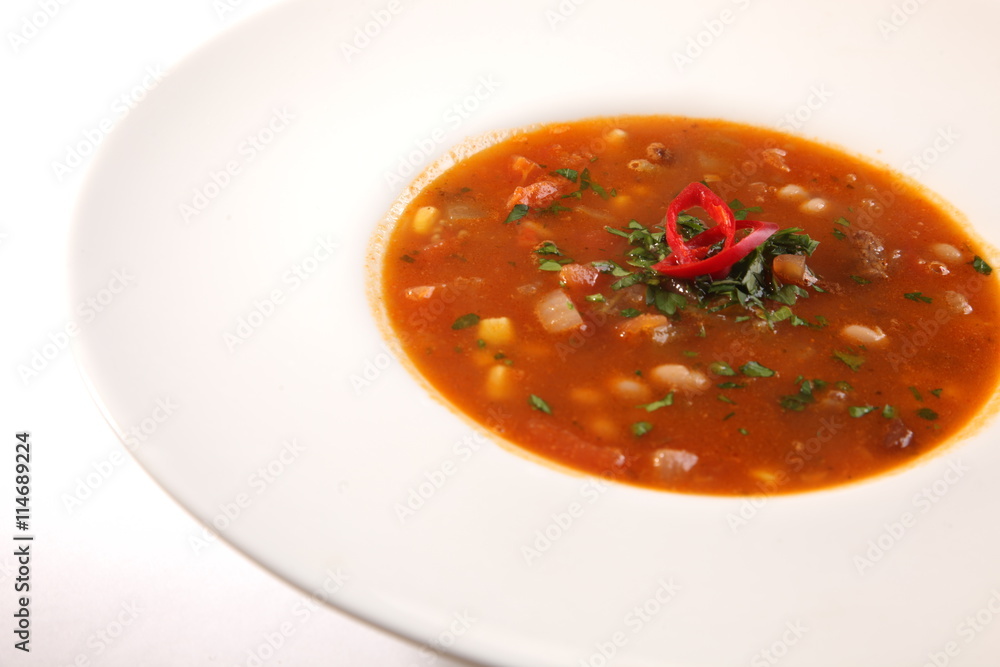 Spicy Soup with peppers and beans Spicy Soup with peppers and beans