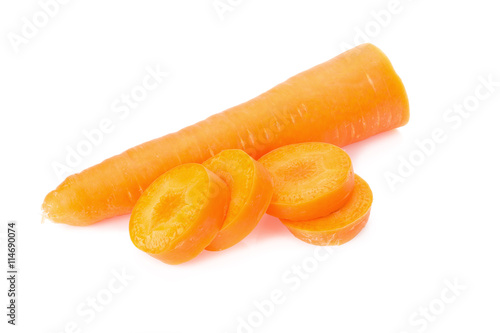 Fresh and sweet carrot isolated on white background