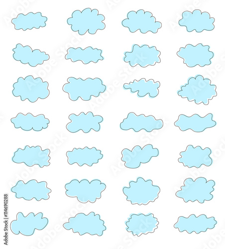 Different set of clouds, clouds collection vector illustration