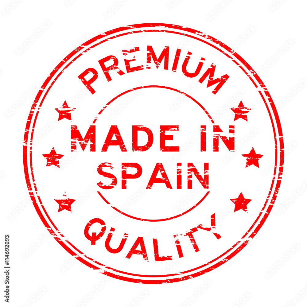 Grunge red premium quality and made in spain stamp Grunge red premium quality and made in spain stamp