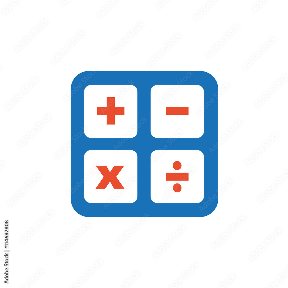 Obraz premium calculator flat design logo and icon blue, orange
