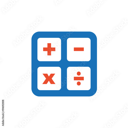 calculator flat design logo and icon blue, orange