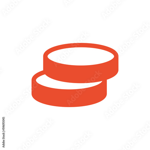 Coin Flat icon orange