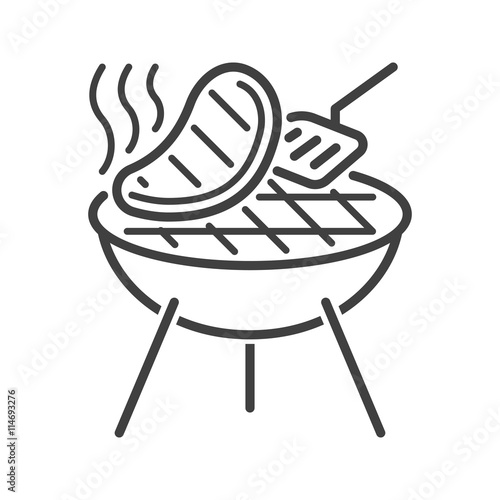 Line style barbecue icon