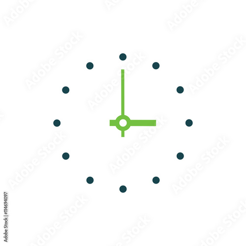 clock  Flat icon and Logo   green, blue color