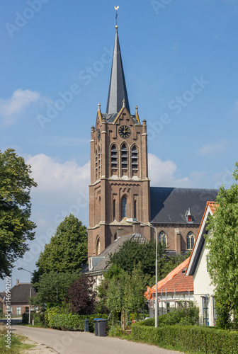 Church tower in the center of Maasbommel