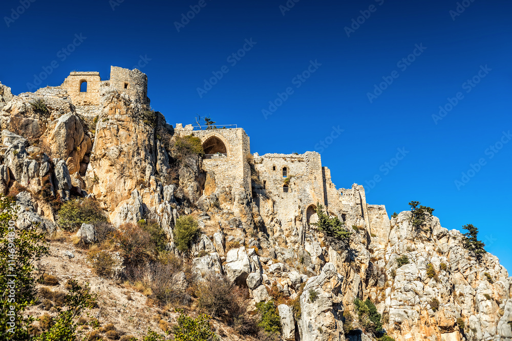 Saint Hilarion Castle. Kyrenia mountain range, Cyprus