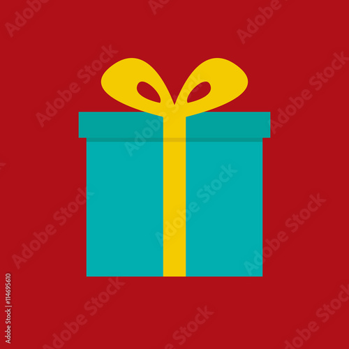 Gift box with ribbon vector icon.