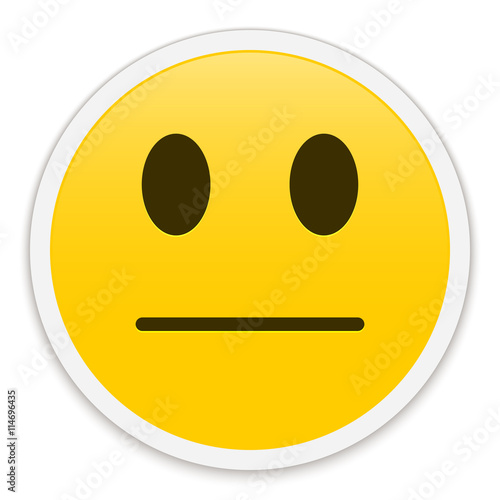 Neutral, indifferent mood, smiley, evaluation icon button