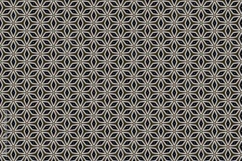 Geometric abstract kaleidoscope mosaic six rhombus dark pattern 