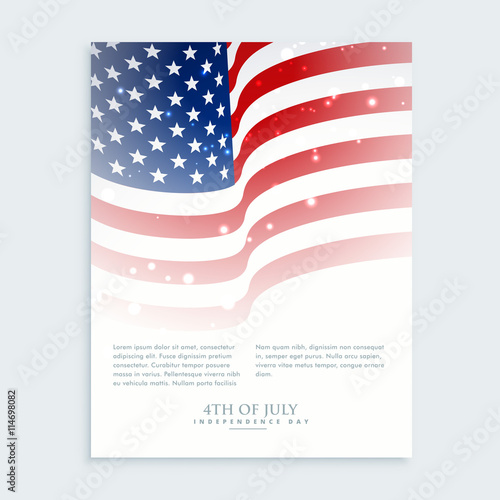 flyer of 4th of july with smerican flag