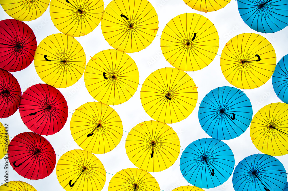 different colors umbrellas background different colors umbrellas background