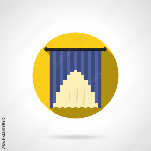 Curtains decor round flat vector icon